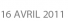 16 AVRIL 2011
